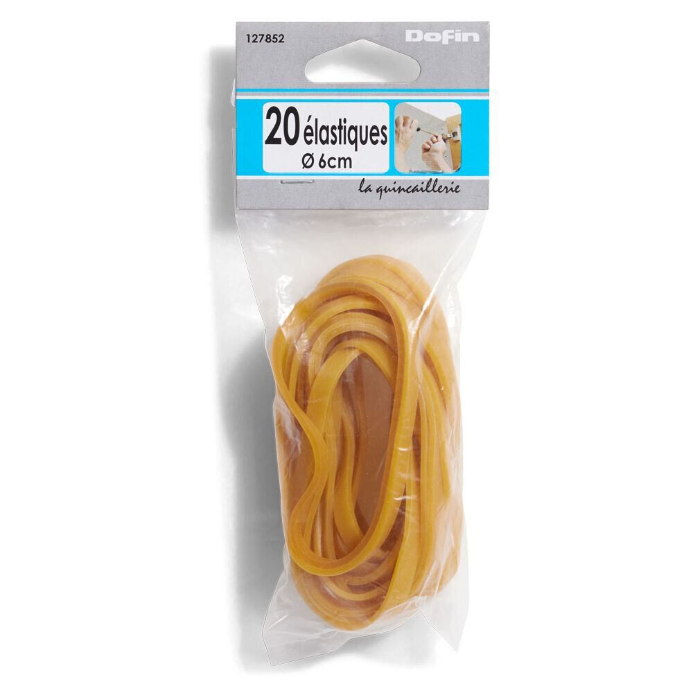 20 élastiques en caoutchouc marron Ø6 cm
