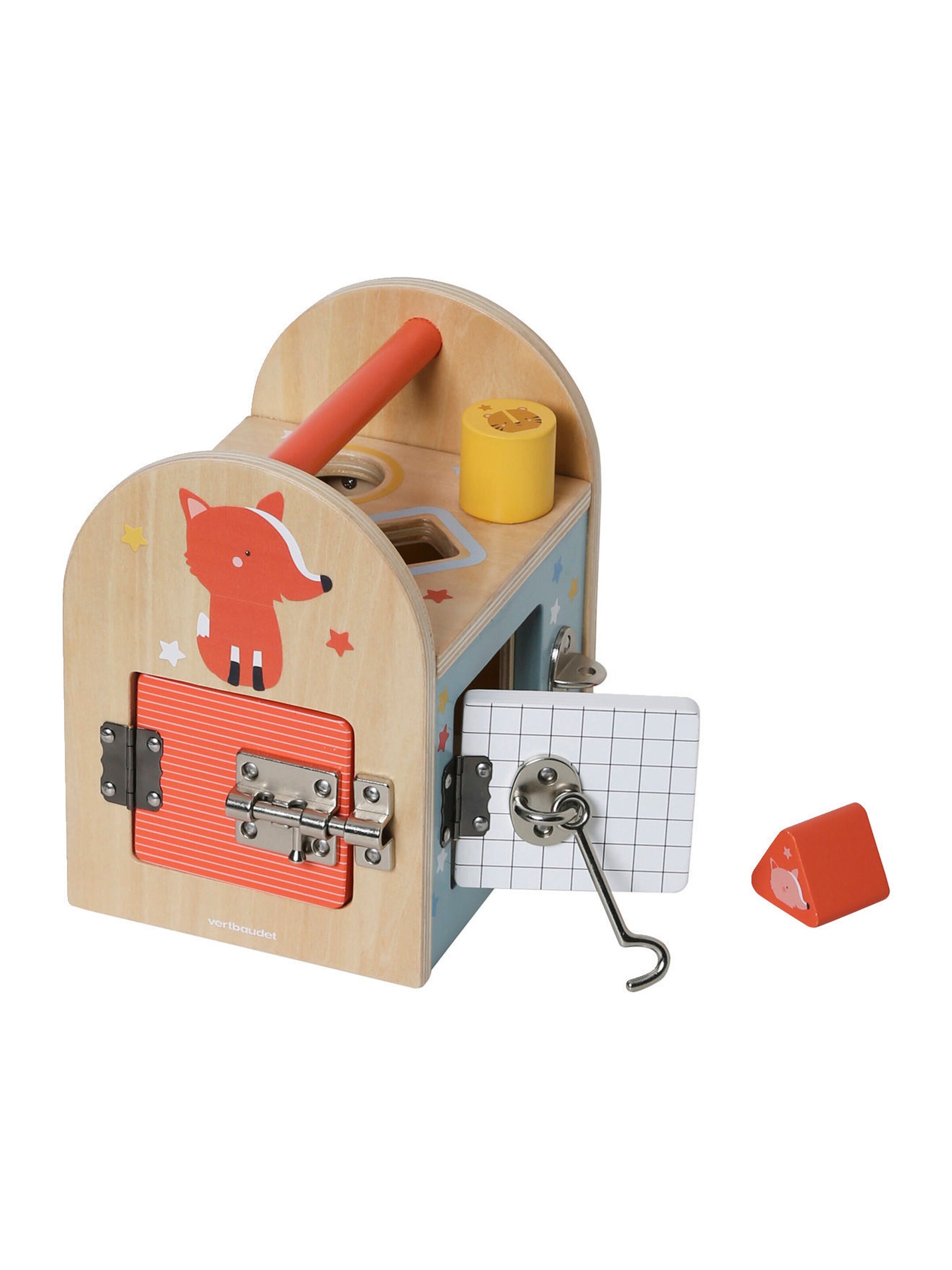 Vertbaudet Geschicklichkeits-Box mit Schlössern, Holz FSC® beige