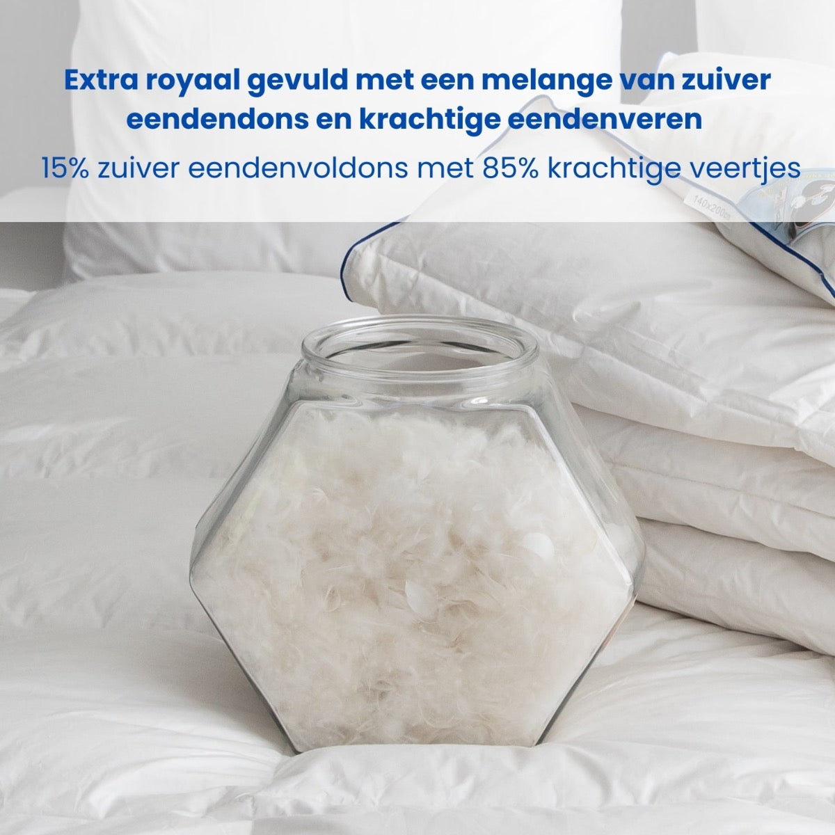 Fabiola - Zwaar Dons - 4-Seizoenen Dekbed - 140x220cm