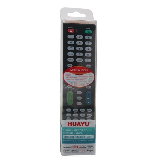 HUAYU RM-L1388 Pro TV fjernbetjening Erstatning for LCD LED