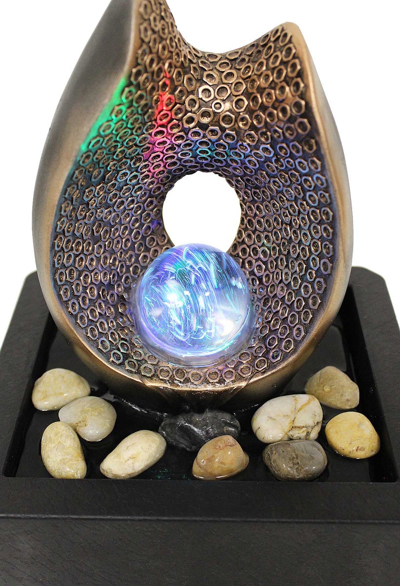 FoAnelli koperen tafelfontein met RGB LED-verlichting, 26 cm, 11114