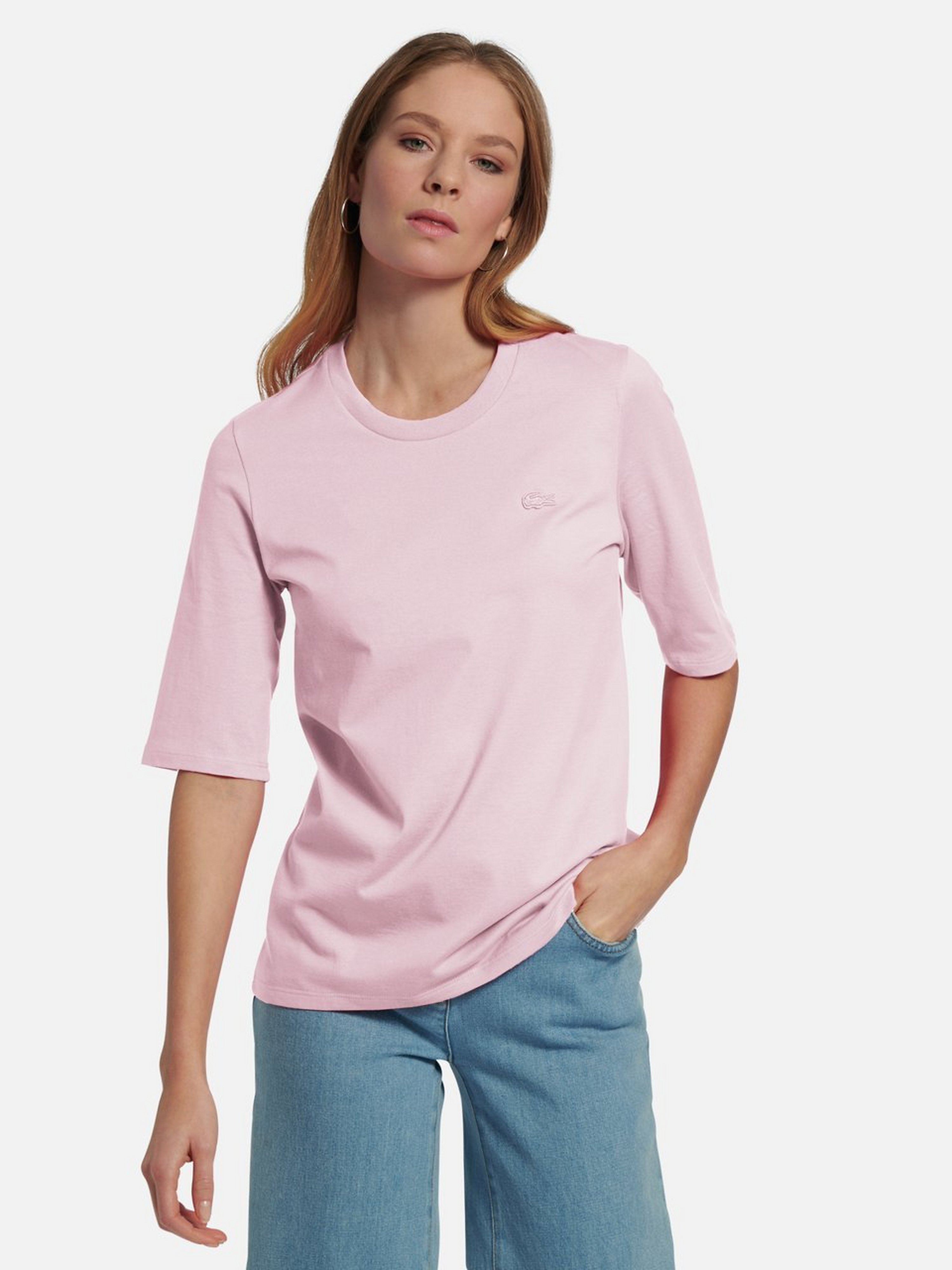 Rundhals-Shirt mit langem 1/2-Arm