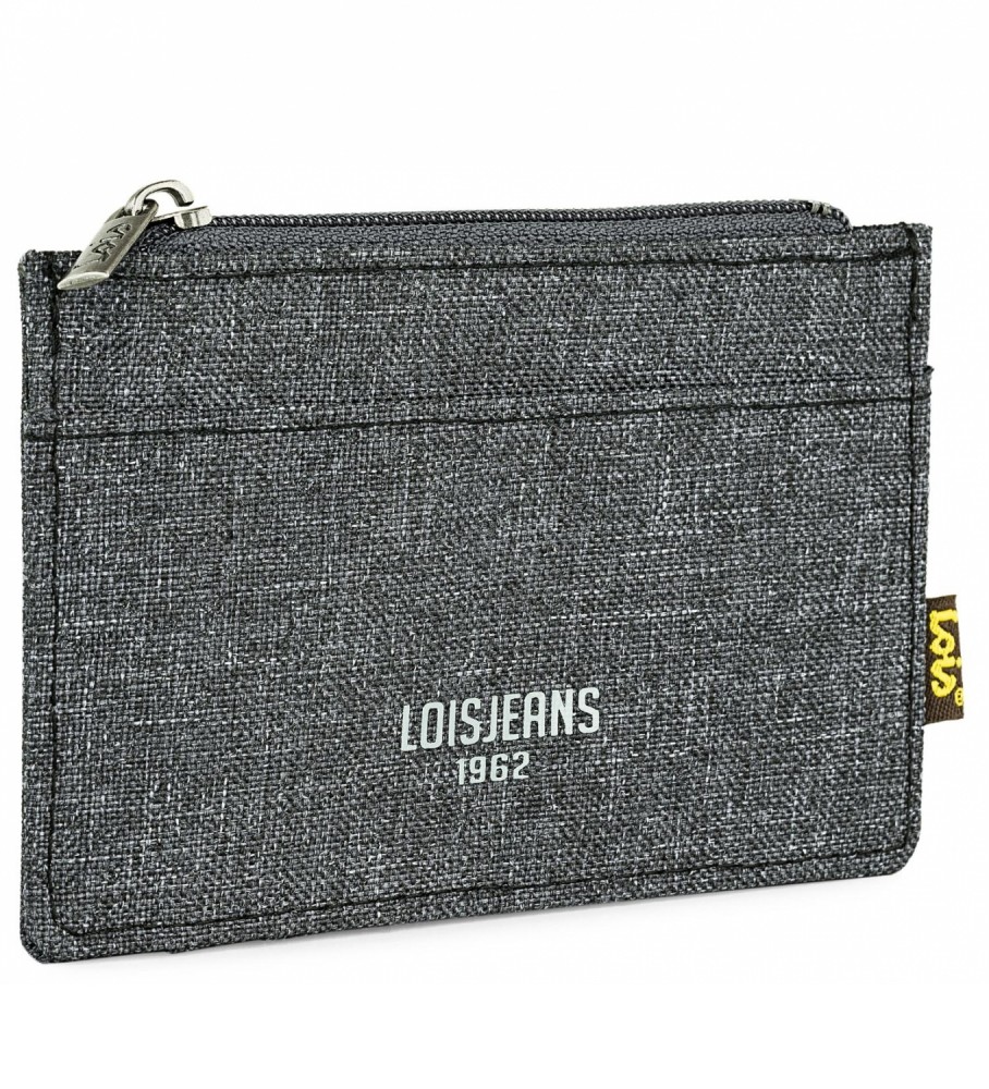 Carteira Lois com proteção RFID, modelo LOIS 203642, cinza escuro.