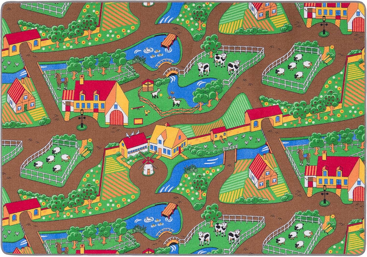 Pergamon Straßenteppich Beidseitig Kinder Spielteppiche für Kinderzimmer und Spielzimmer