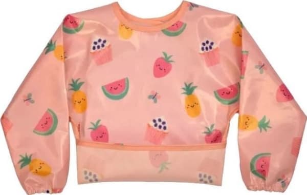 BIBETTA sleeved bib Pink Yummy Treats, BZS-51-003