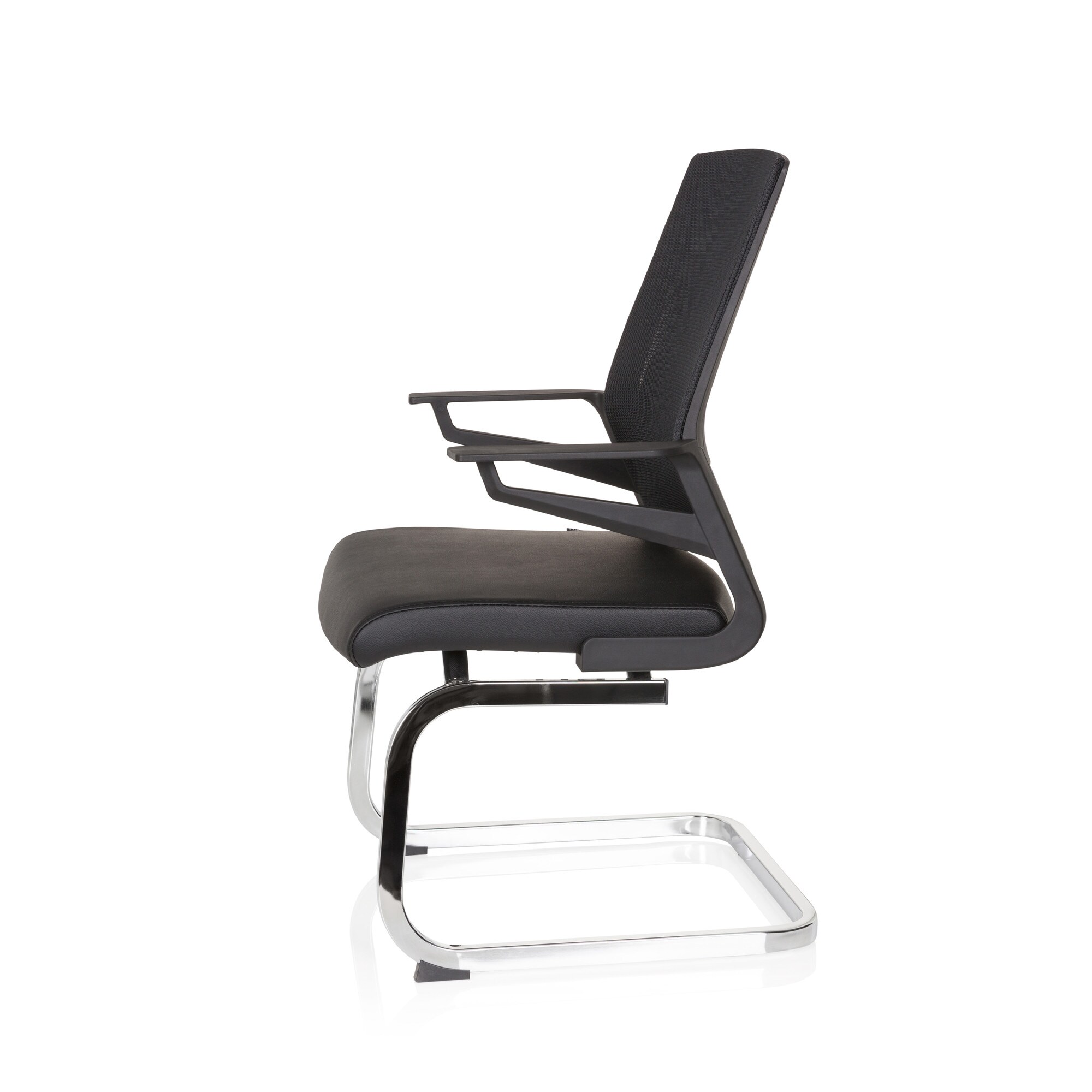 Freischwinger INVENTOR V PRO Kunstleder/Netzstoff mit Armlehnen hjh OFFICE