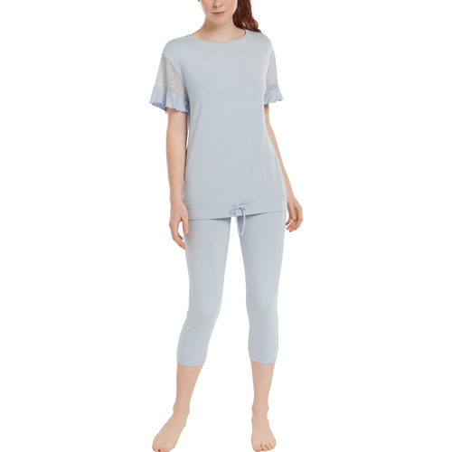 Lisca - Pijama interior leggings top mangas cortas SmoothCheek Azul
