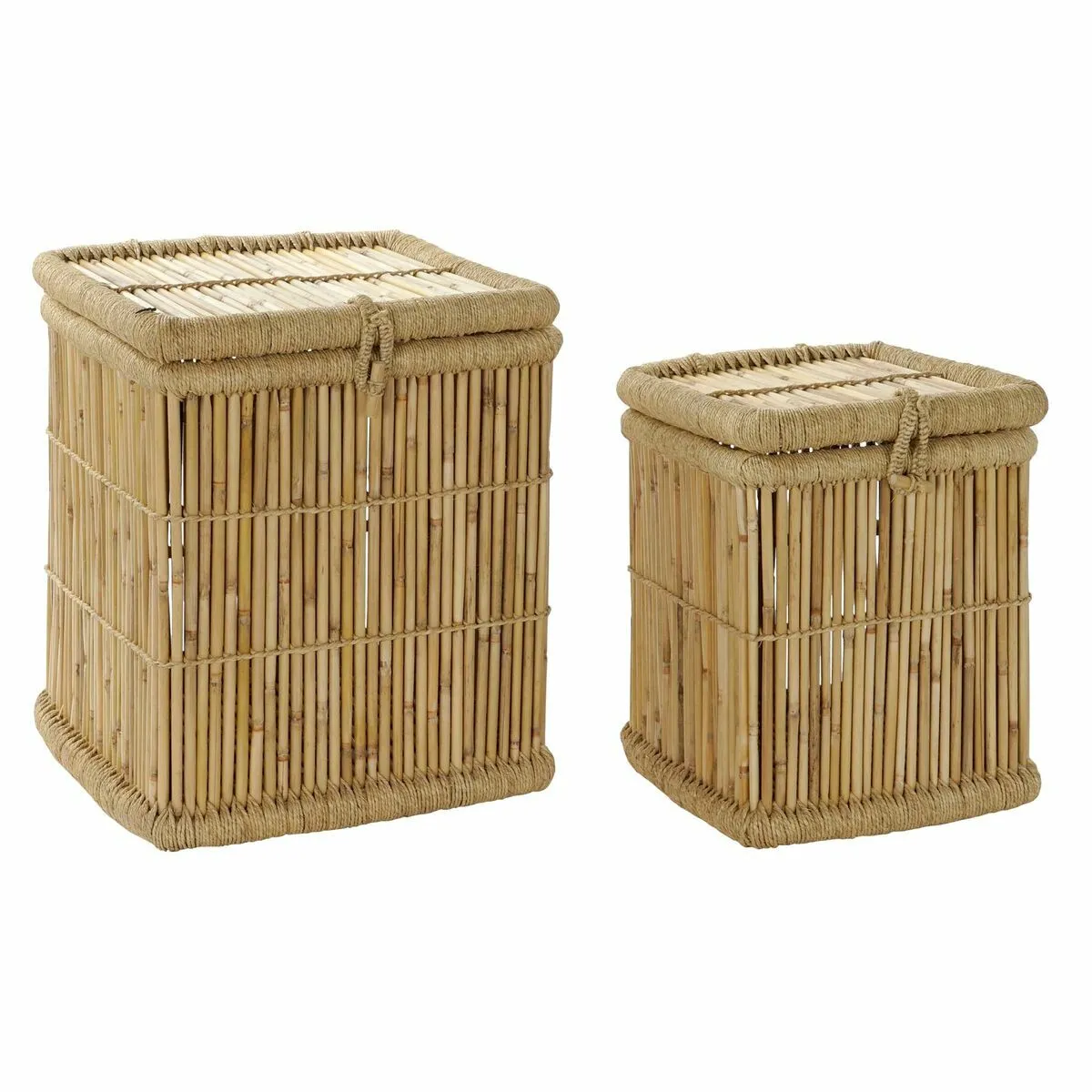DKD Home Decor Set de baskets Naturel