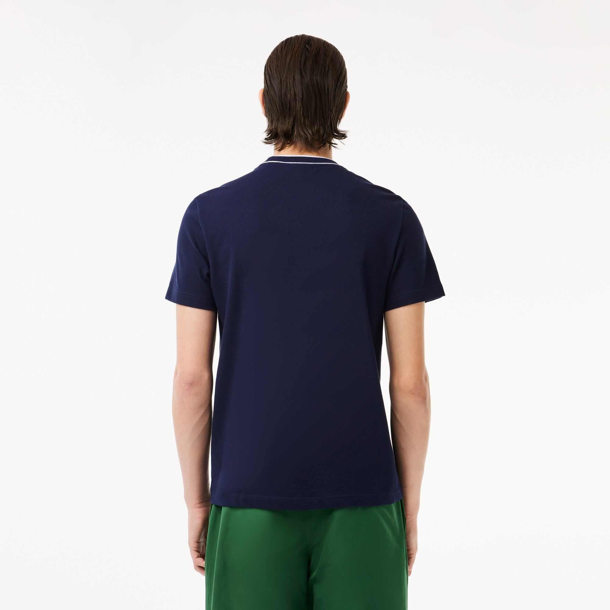 Lacoste Stretch Pique Stripe Collar T shirt