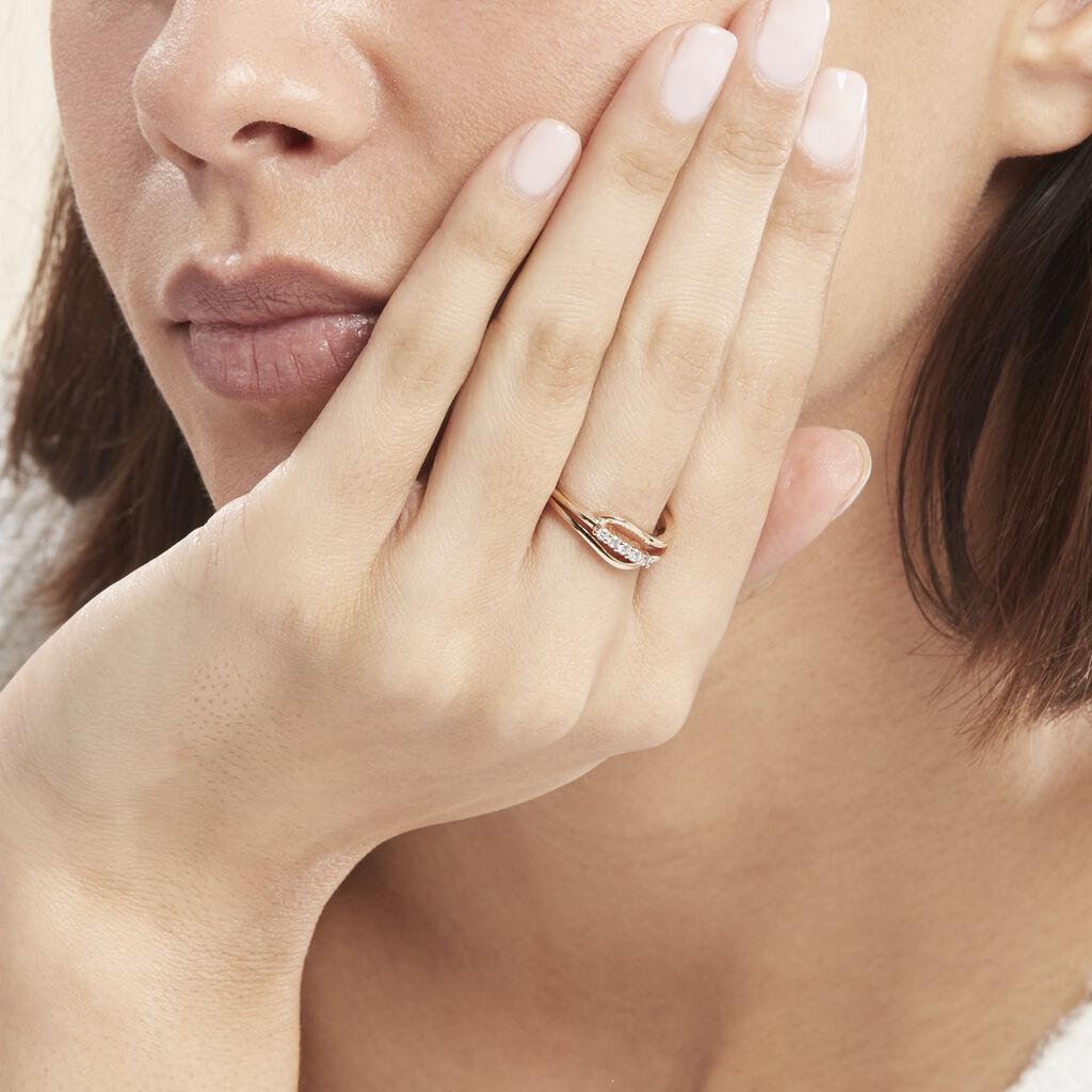 Bague Plaqué Or Jaune Ciera Oxydes De Zirconium