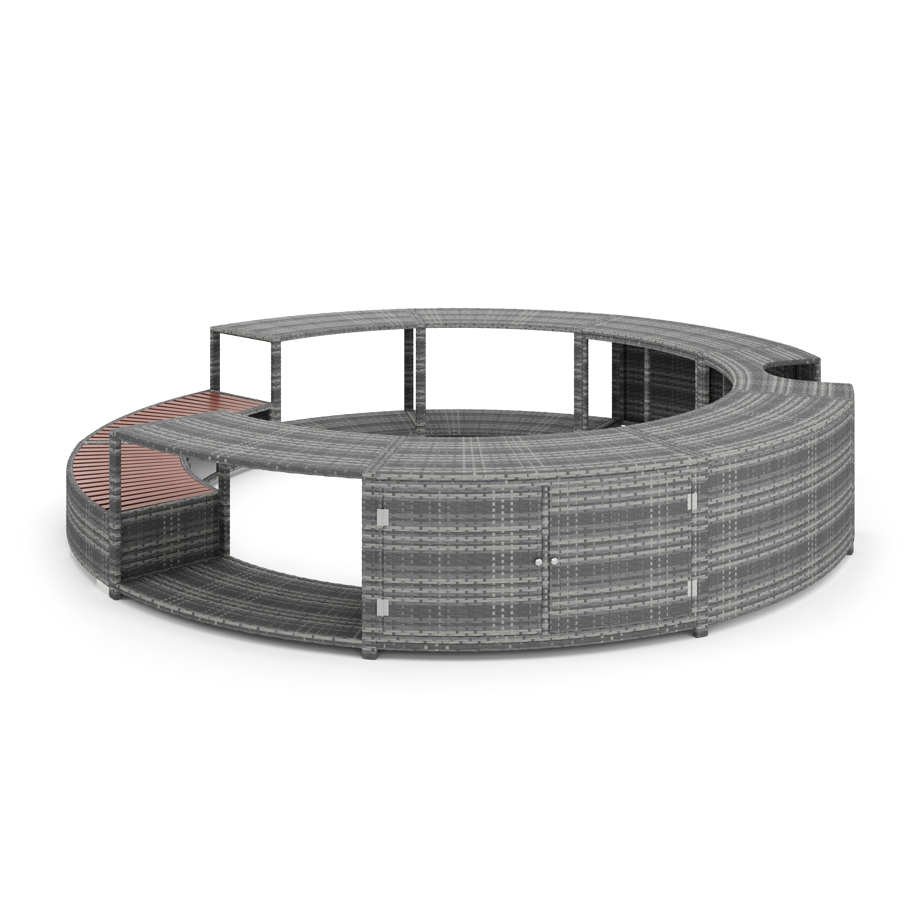 Whirlpool Umrandung Rattan HEAVEN grau