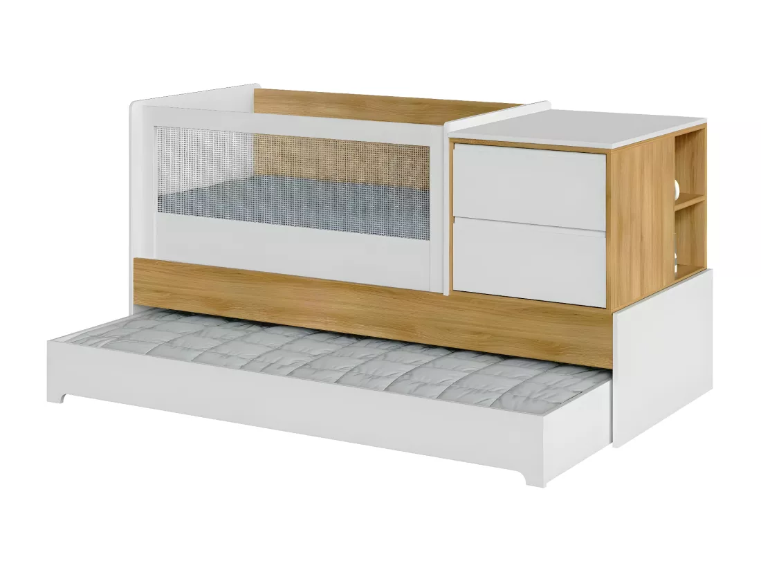 Lit bébé multifonction 70x130 cm panneaux de fibres bois ALBA