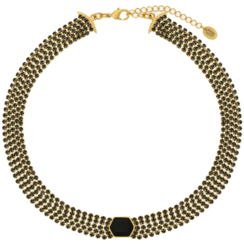 Collier choker Sparkling - Cristal, métal & résine