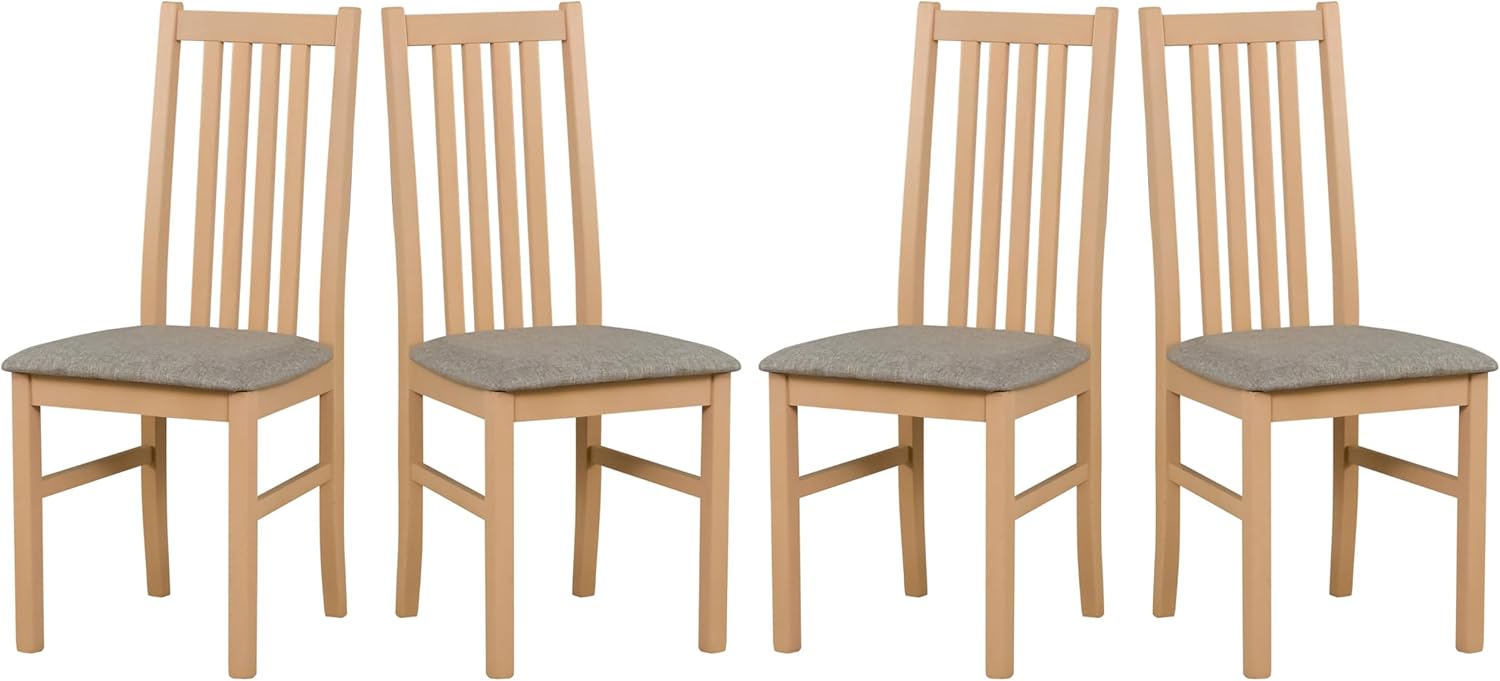 Küchenstühle 4er Set - Stuhl Buche Massiv - Esszimmerstuhl 120 kg - Stühle Esszimmer 4er Set - Holzstuhl - Esstischstühle - Esszimmerstühle Holz - Sonoma - Hygge 11