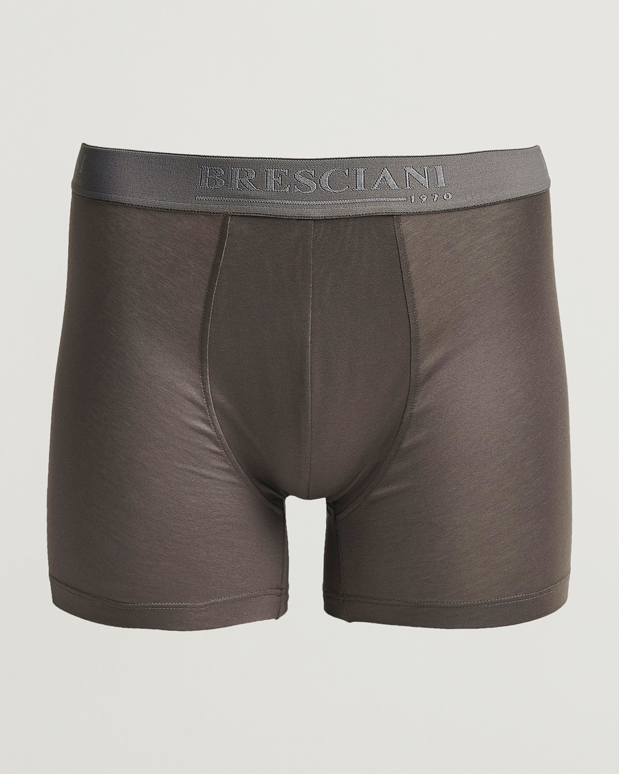 Bresciani Cotton Boxer Trunk Grey