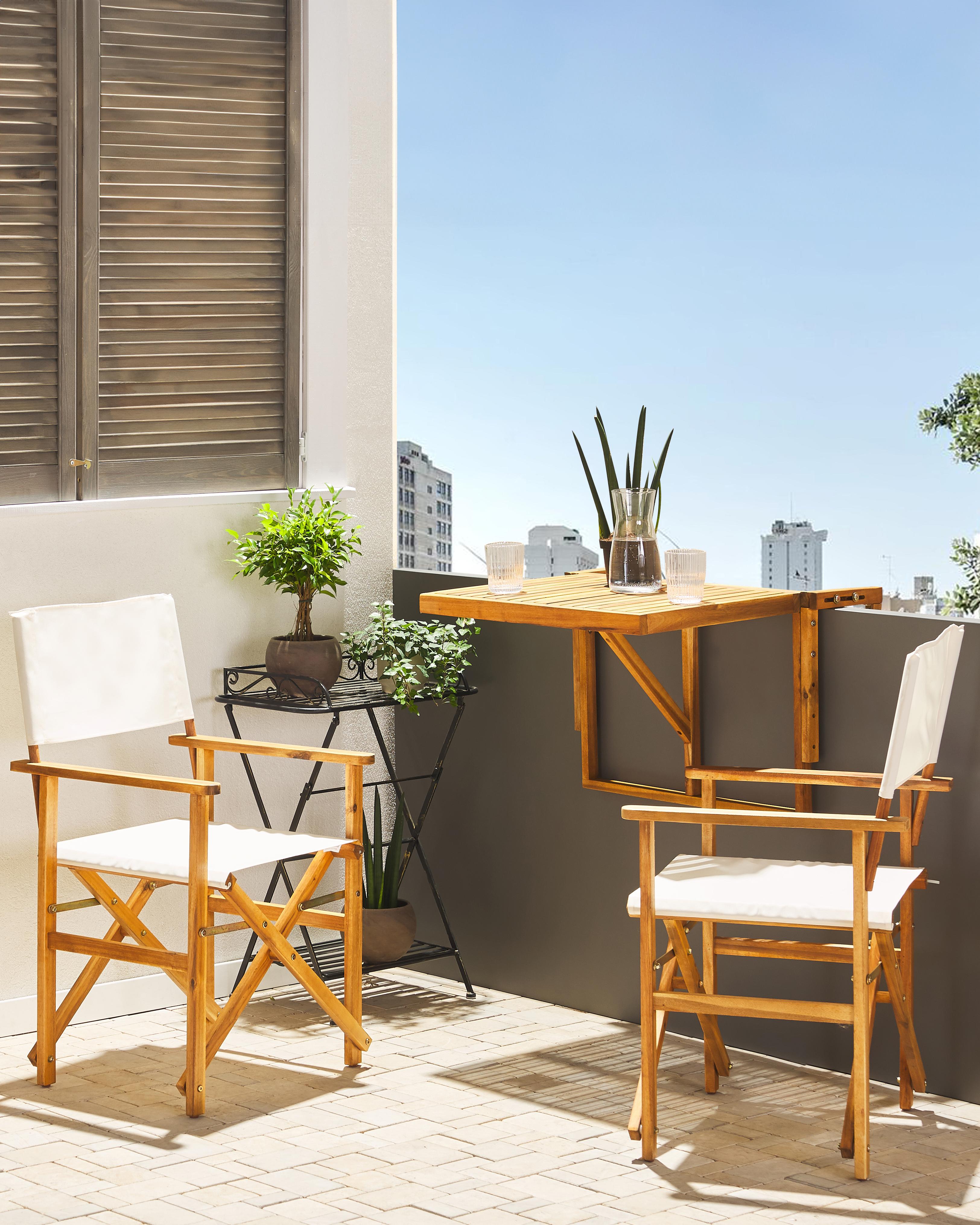 Set van 2 tuinstoelen CINE Acaciahout Gebroken wit
