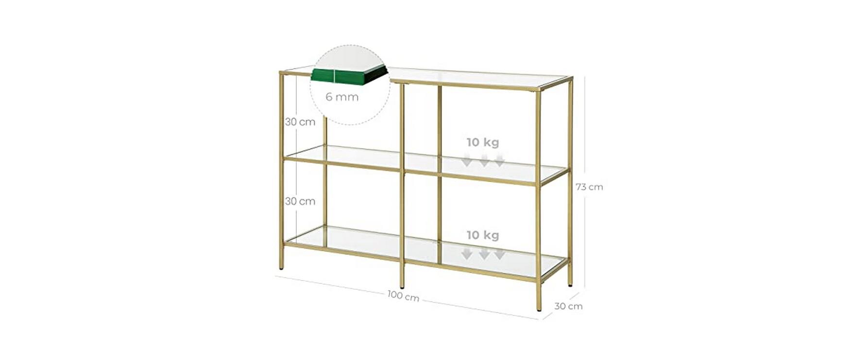 Konsolentisch 100 x 30 x 73 cm, GoldBeistellmöbel