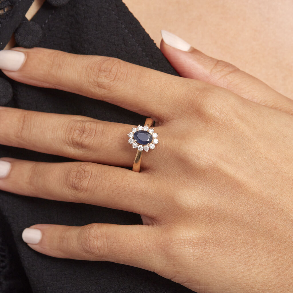 Bague Vladimir Or Jaune Saphir Et Diamant