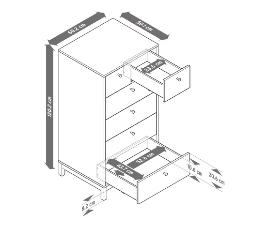 Highboard mit Schubladen