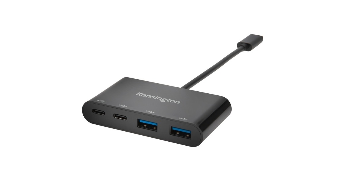 KensingtonUSB-C 4-Port usb-hub  (Zwart, 2x USB-A 3.0 | 2x USB-C 3.0)