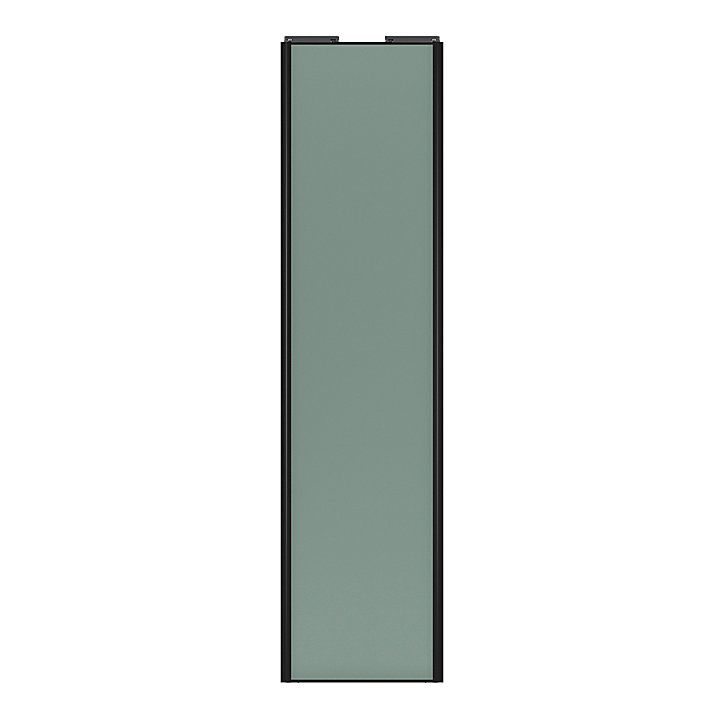 Porte de placard coulissante vert de gris profil noir GoodHome Arius H. 248,5 x L. 62.2 cm + amortisseurs