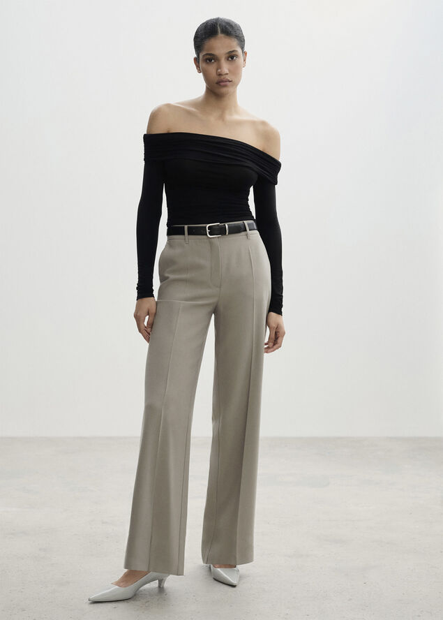 MANGO Wideleg pleated trousers 92