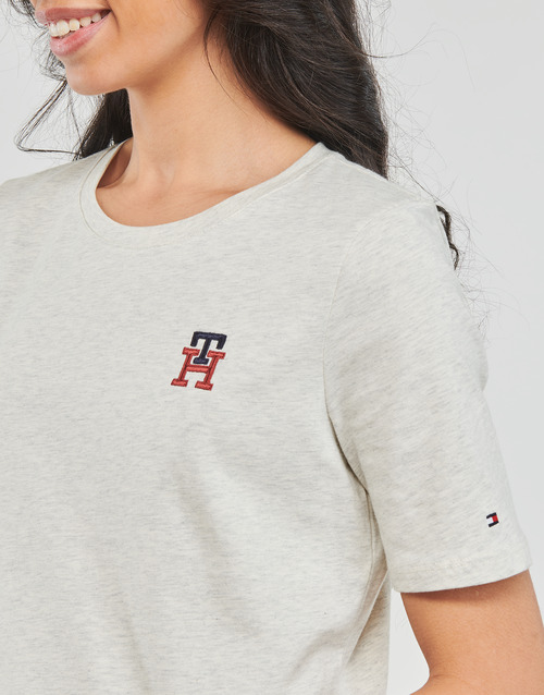 Tommy Hilfiger - REG MONOGRAM EMB C-NK SS - Beige