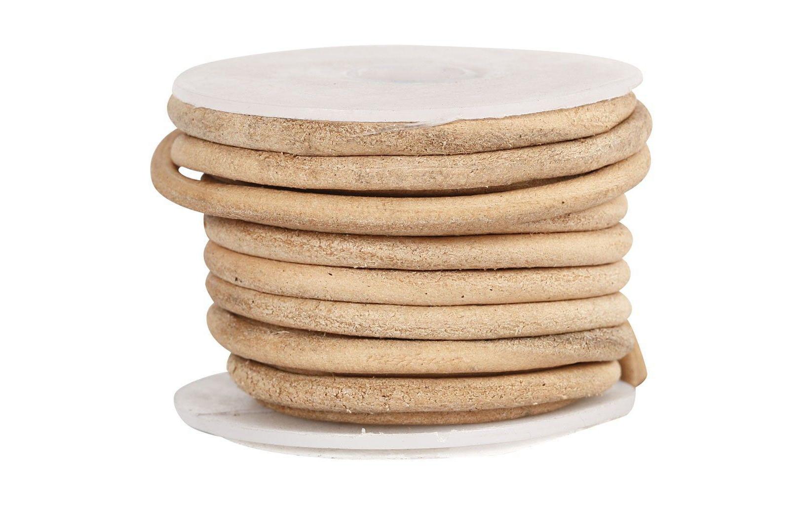 Lederband 4 mm, Beige, 5 mLederband