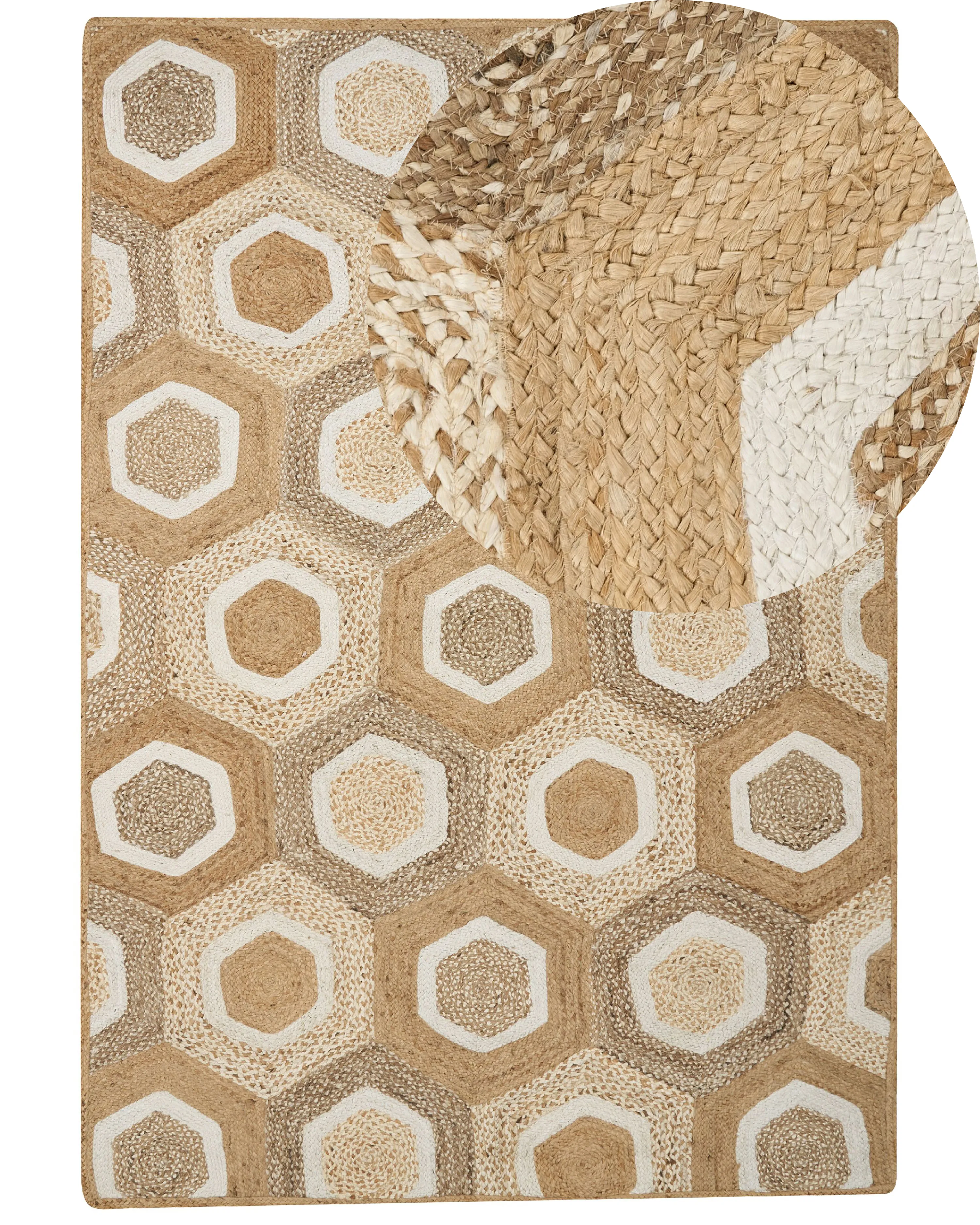 Vloerkleed BASOREN Beige 160 x 230 cm Jute