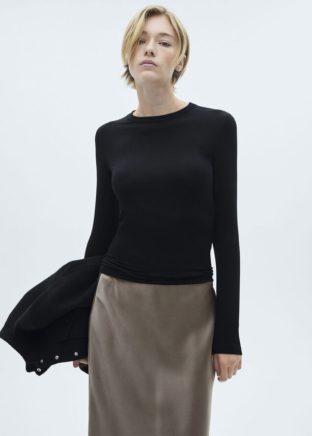 MANGO Midi satin skirt 34
