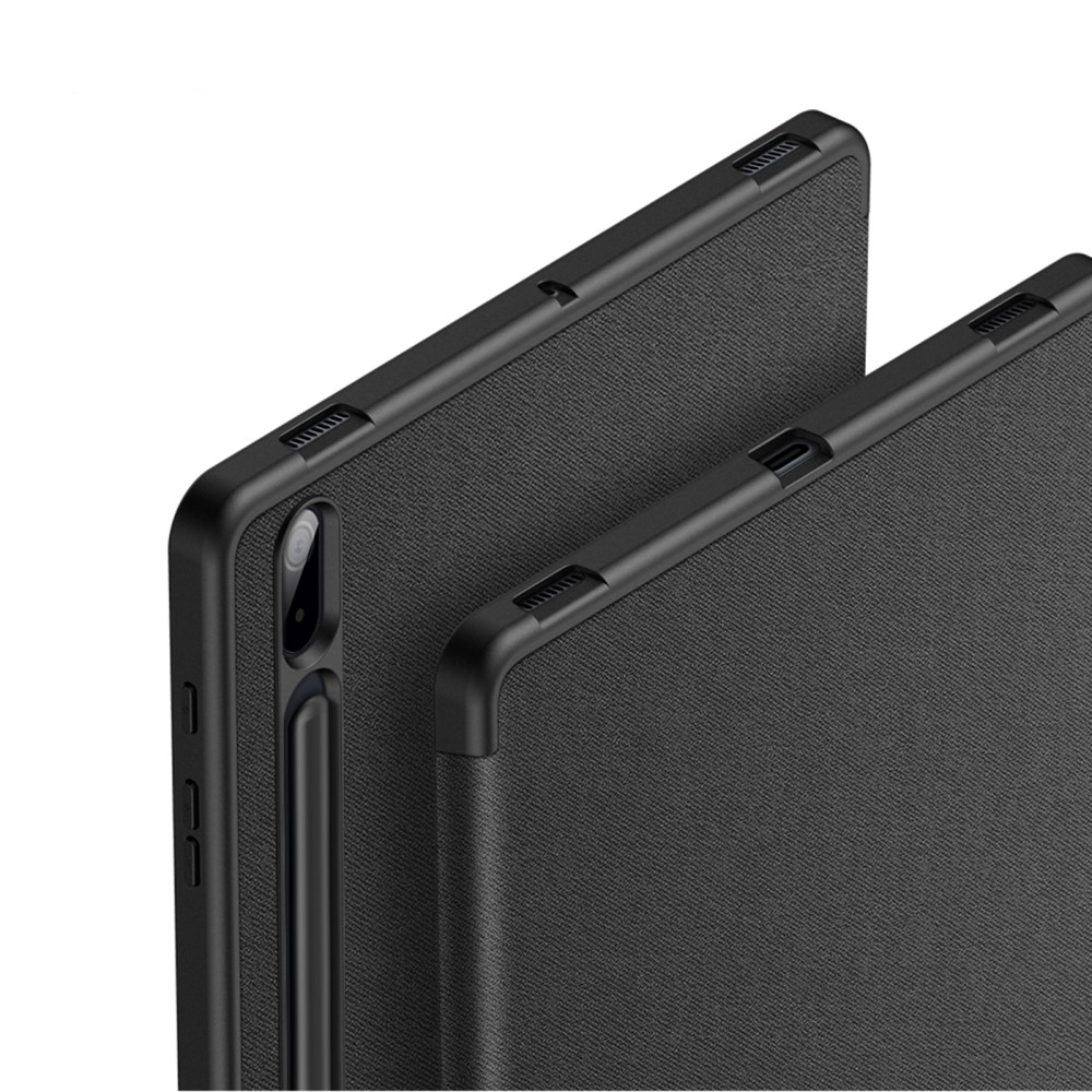 Samsung Galaxy Tab S8  Plus / Tab S7 FE 5G / Tab S7  Plus Tasche Smart Cover Hülle Stoff Design mit S-Pen Halterung - Schwarz