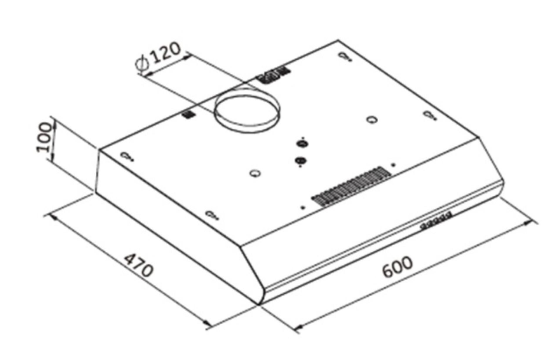 PKM UBH5000X Dunstabzugshaube 60cm silbergrau Umluft Abluft Unterbau mit LED