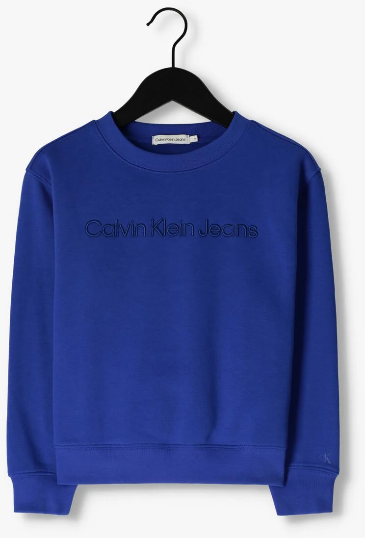 CALVIN KLEIN blauwe calvin klein trui ck embroidery logo sweatshirt