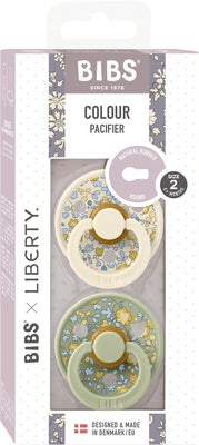 BIBS x Liberty Colour Smokk 2-Pack Lateks Str 2 Rund, Eloise/Sage Mix