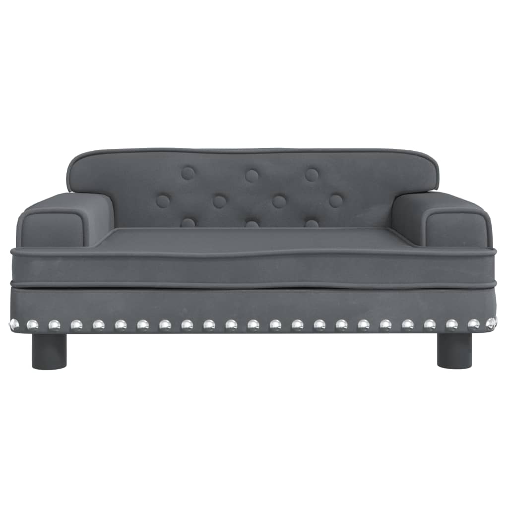 Cama para cães vidaXL em veludo cinza escuro, 70x45x30 cm