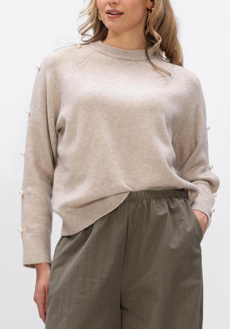 beige co'couture truien/vesten rowan pearl sleeve knit
