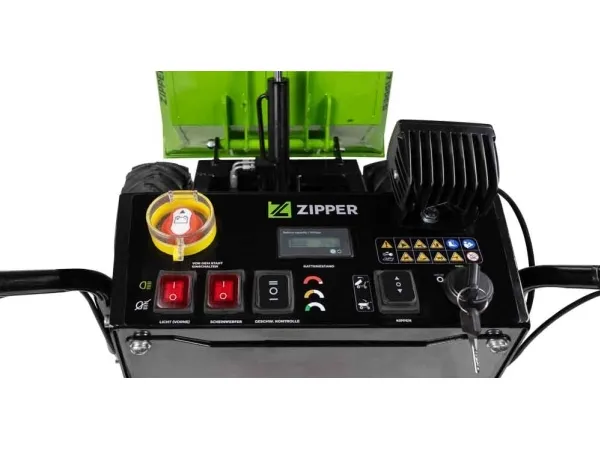 Zipper ZI-ED500, Motoriseret trillebør, 4 hjul, Sort, Grøn, 236 L, 500 kg, 208 kg