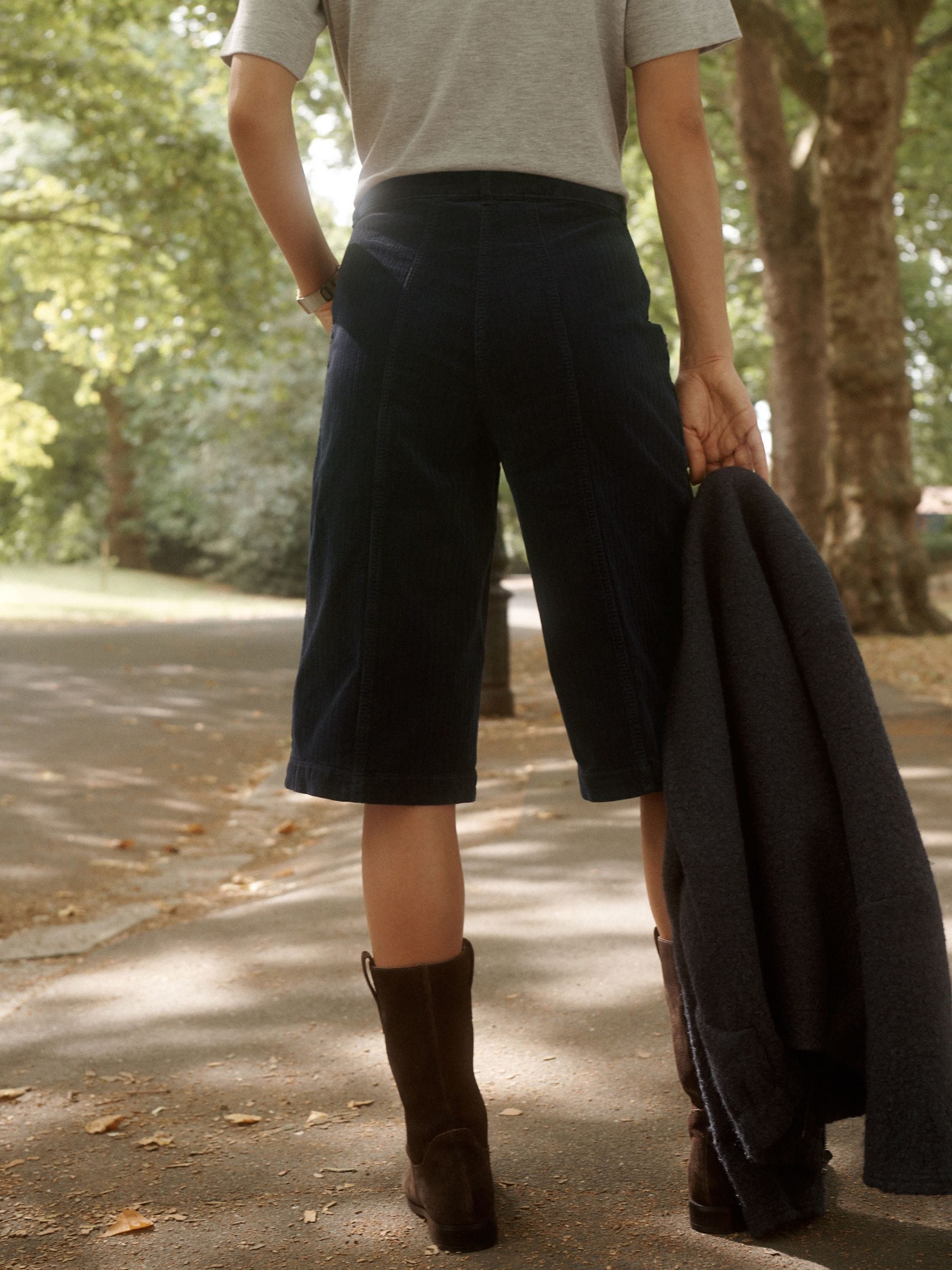 Marineblauw - Washed Cord Shorts