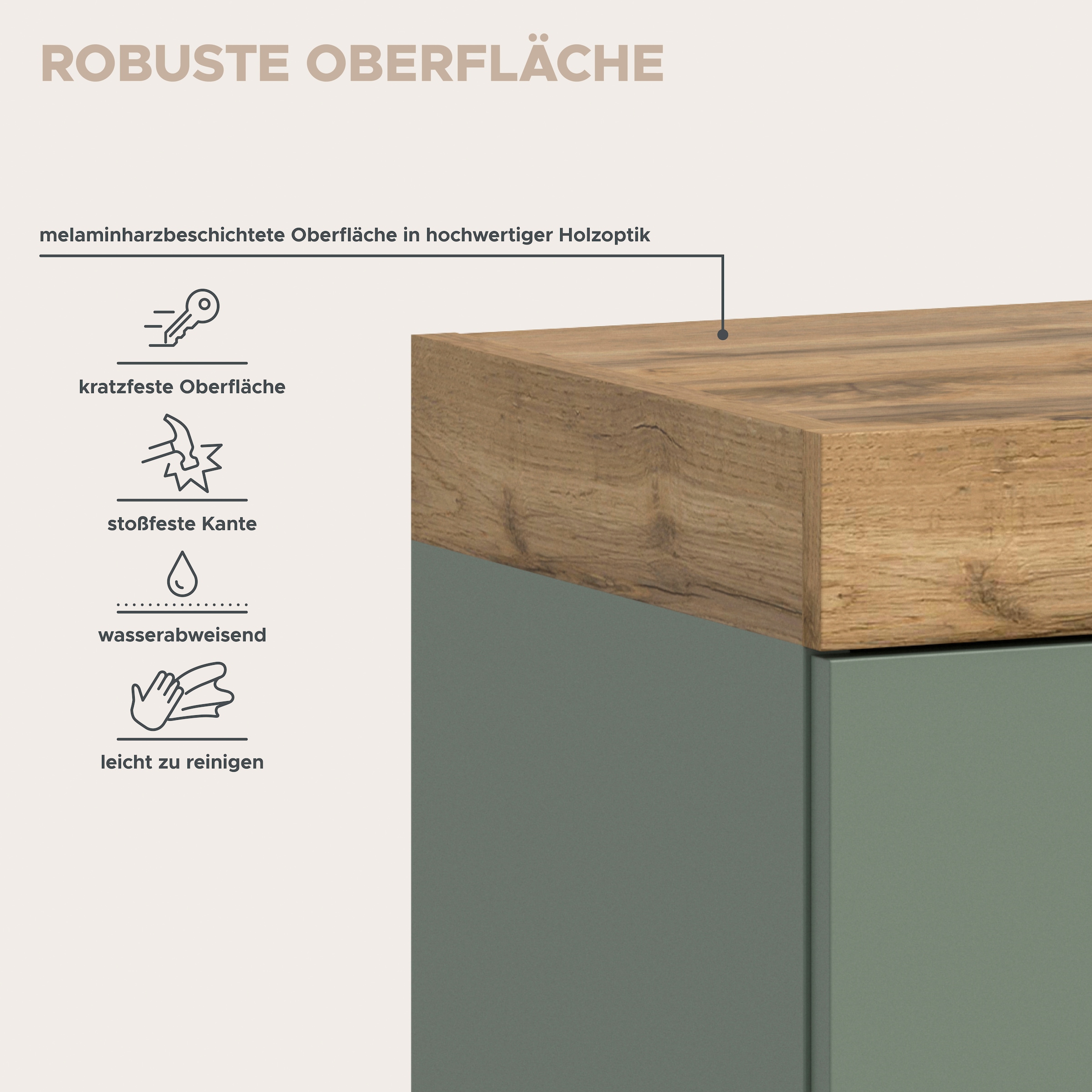 GOODproduct Sideboard »MAMBO, TOPSELLER!, Breite 160cm, 2 Türen, 3 Schubkästen, push-2-open« 2 farbige Ausführung, in verschiedenen Farben erhältlich, 1 Stk. tlg. Kommode, Anrichte, Wohnzimmer, Schlafzimmer