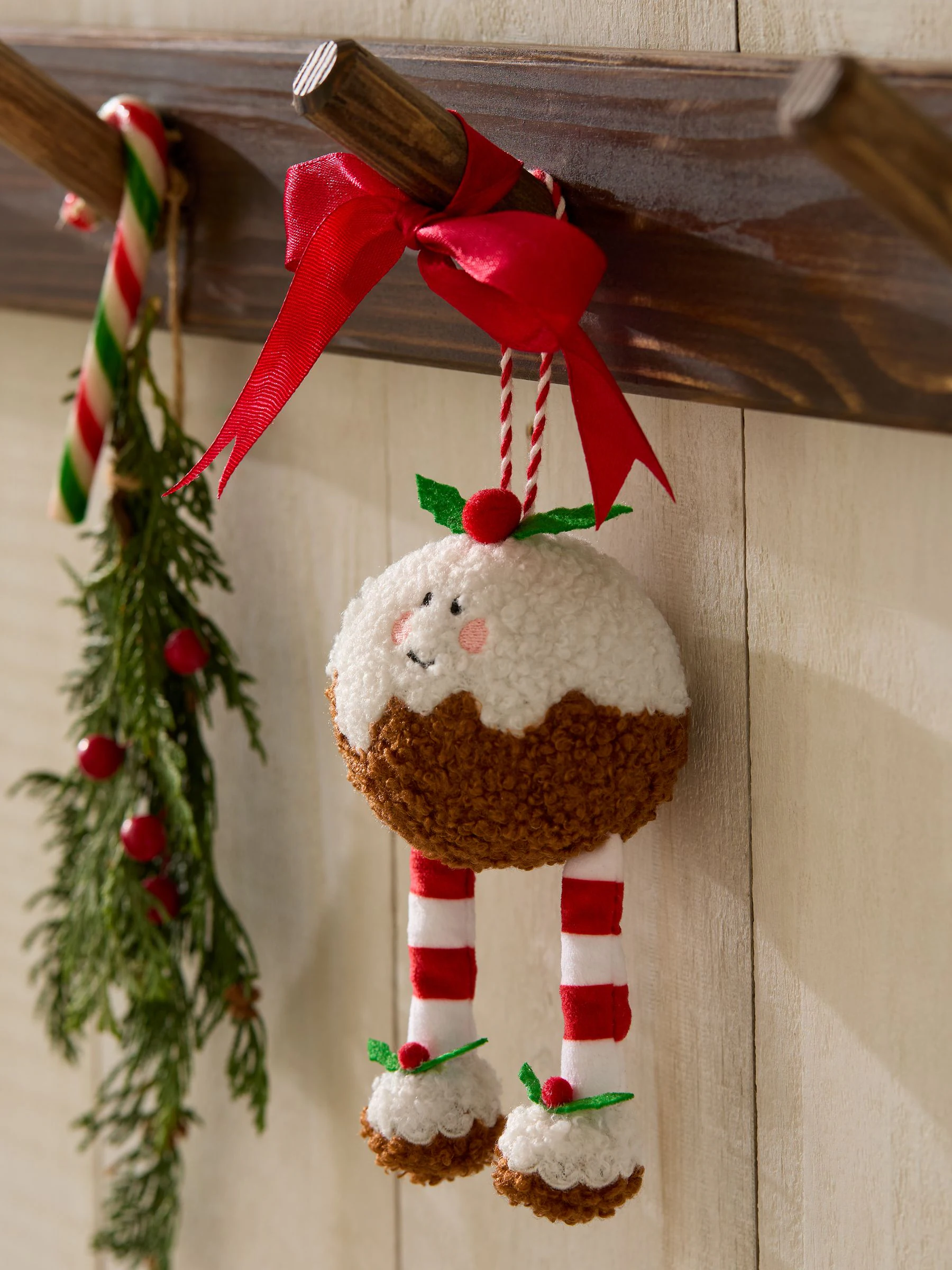 Novelty pluchen Kerstmis decoratie met bungelende benen