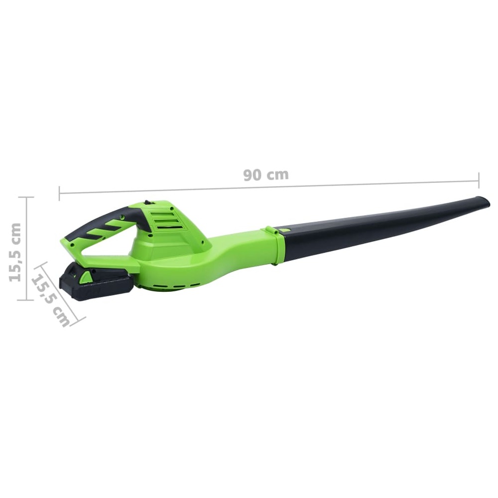 Souffleur à feuilles sans fil et bloc-piles 20v 1500 mah li-ion
