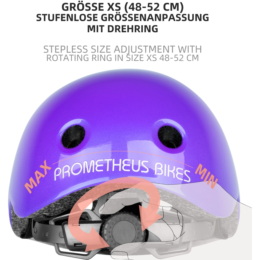 PROMETHEUS BICYCLES® Fahrradhelm Größe XS 48-52 cm violett