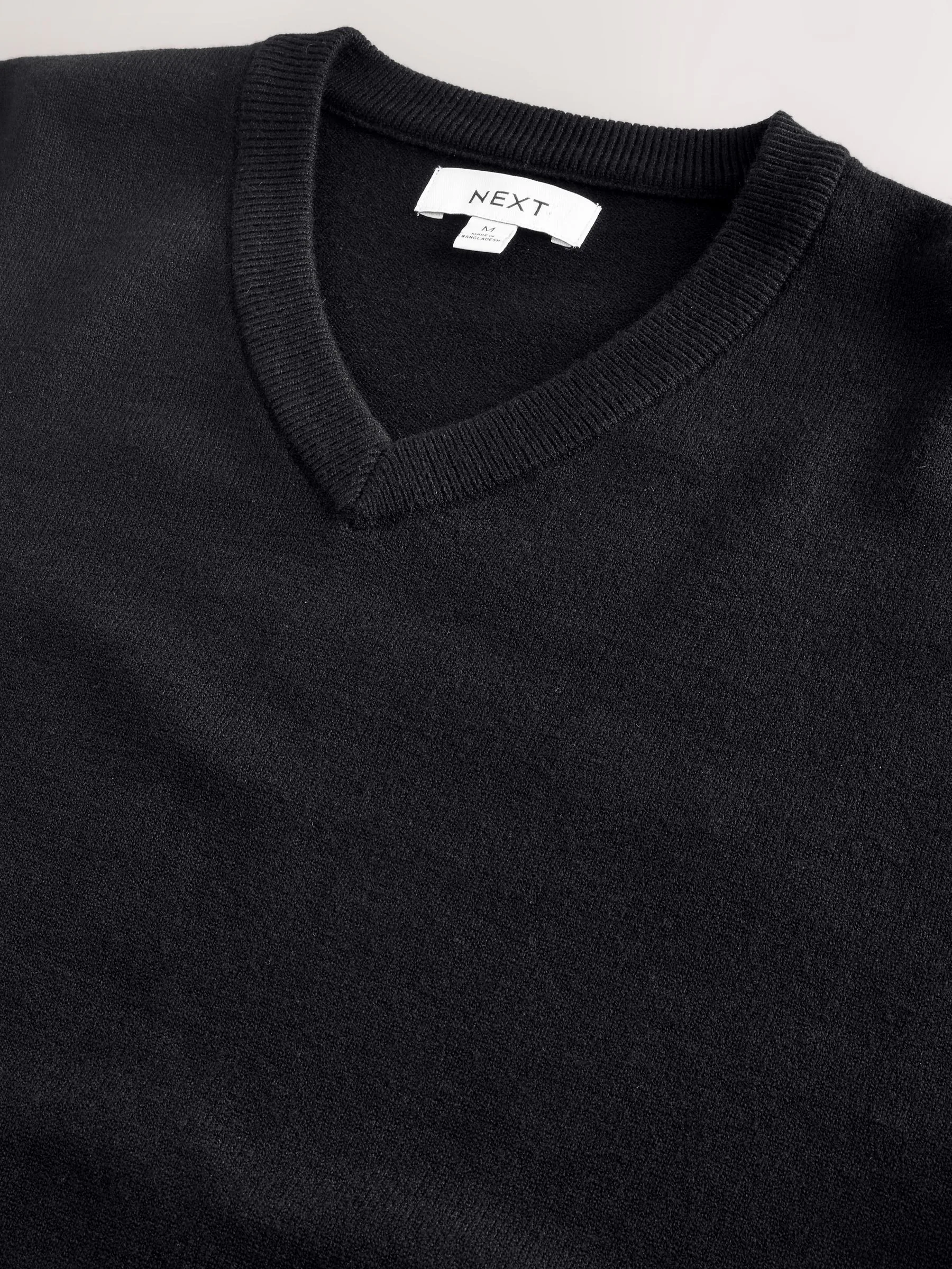 Zwart - Regular Fit Soft Touch V-Neck Sweater