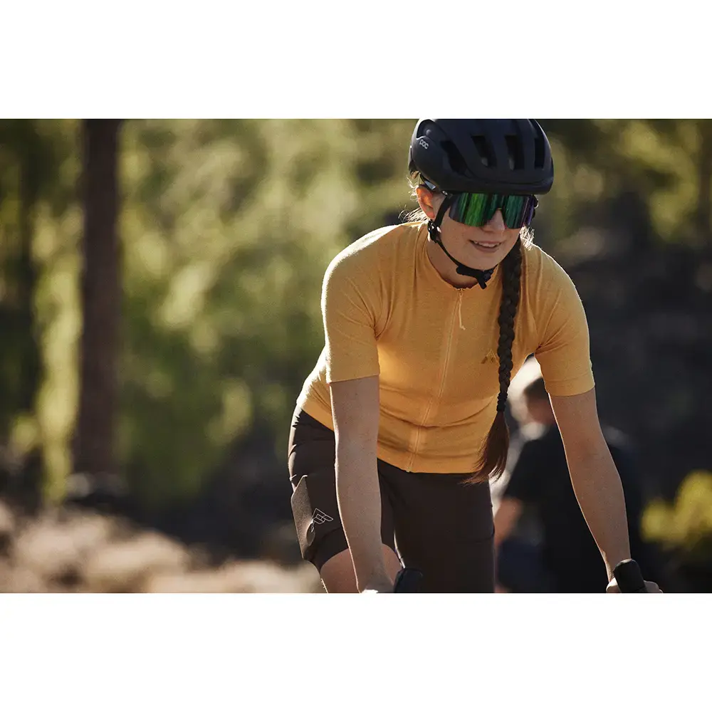 7mesh Ashlu Merino Fietsshirt Korte Mouwen Geel Dames