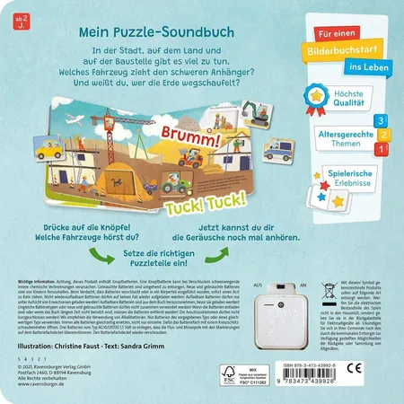 Ravensburger Hör hin, spiel mit! Mein Puzzle-Soundbuch: Fahrzeuge