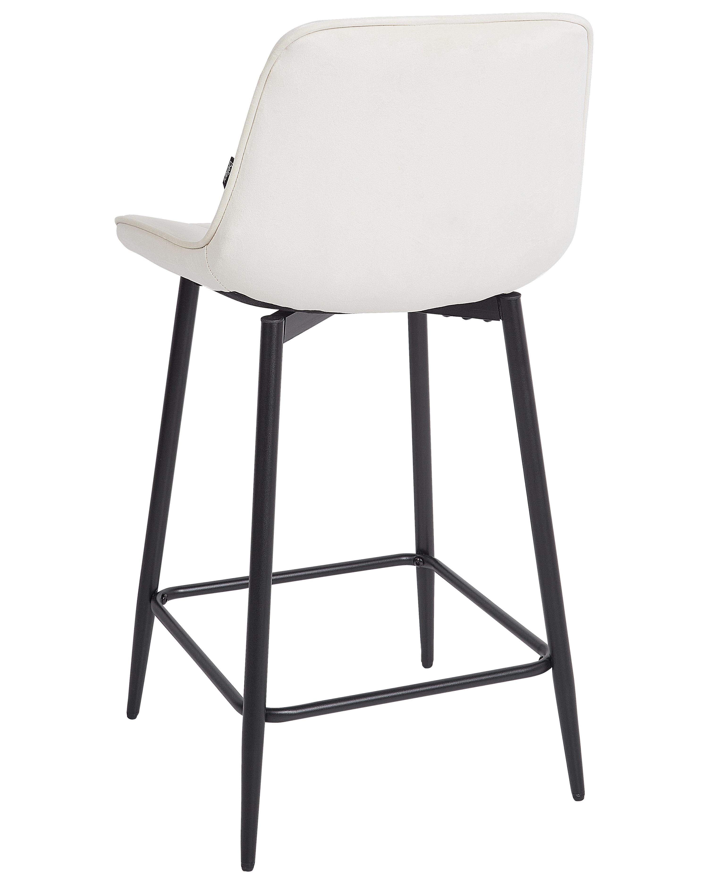 Set van 2 barstoelen DUBROVNIK Fluweel Lichtbeige