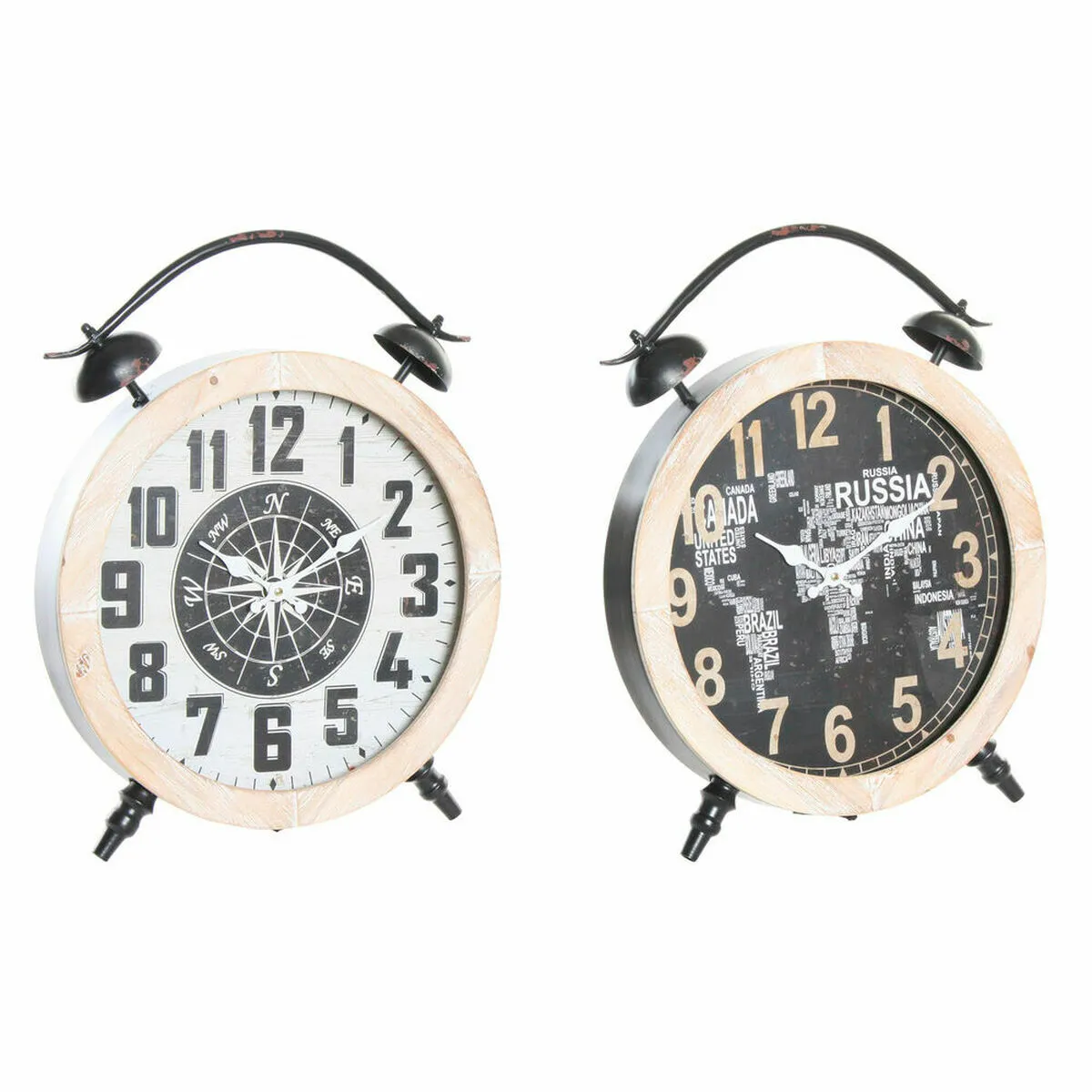 DKD Home Decor Horloge de Table Verre Naturel
