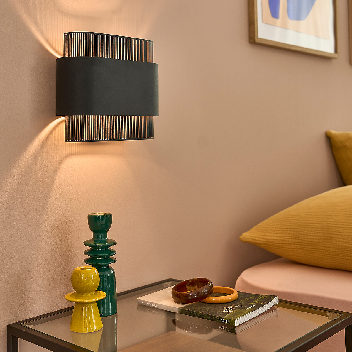 LA REDOUTE INTERIEURS<br>Candeeiro de parede duplo de metal, Leila