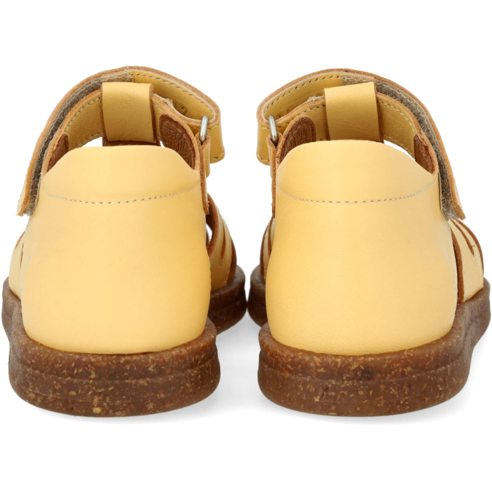 Køb Angulus Mellow Yellow/Pineapple Glitter Hjertesandal I Læder Med Funklende Glitterhjerte