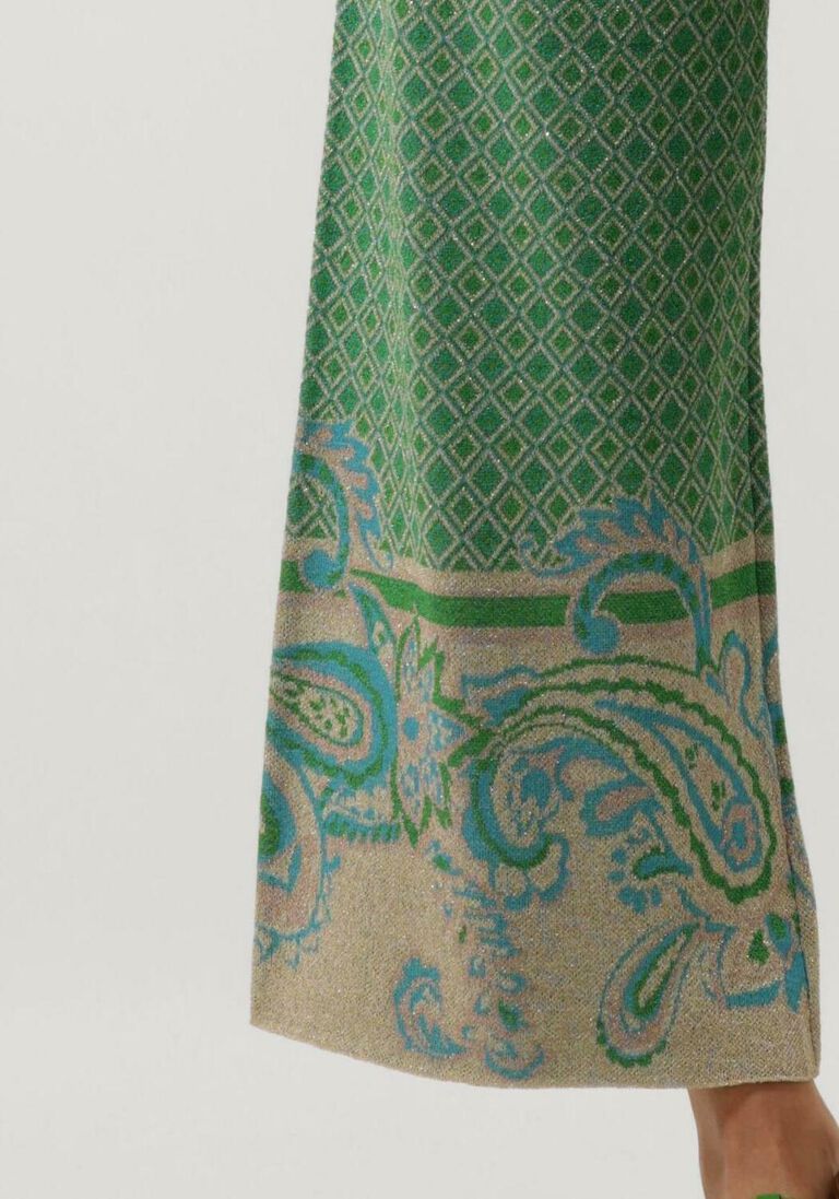 LIU JO groene liu jo wijde broek pantalone maglia jacquard